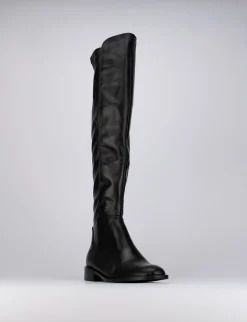 Stivale tacco 1 cm nero pelle