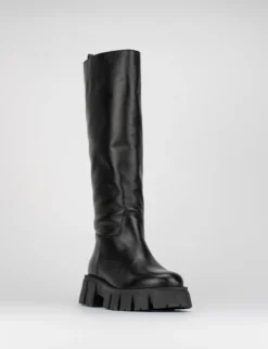 Stivale tacco 1 cm nero pelle