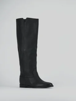 Stivale tacco 2 cm nero pelle