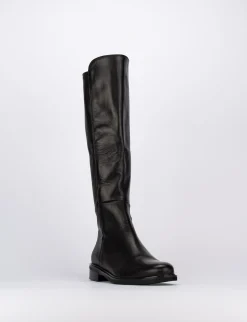 Stivale tacco 2 cm nero pelle