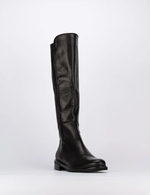Stivale tacco 2 cm nero pelle
