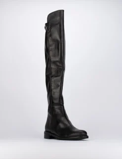 Stivale tacco 2 cm nero pelle