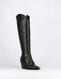 Stivale tacco 7 cm nero pelle