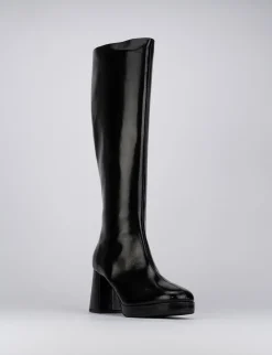 Stivale tacco 8 cm nero pelle