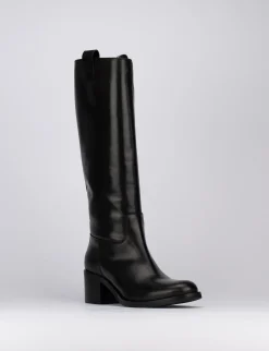 Stivale tacco 5 cm nero pelle