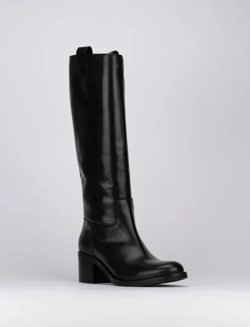 Stivale tacco 5 cm nero pelle