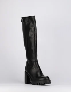 Stivale tacco 8 cm nero pelle