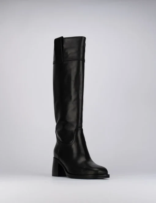 Stivale tacco 5 cm nero pelle