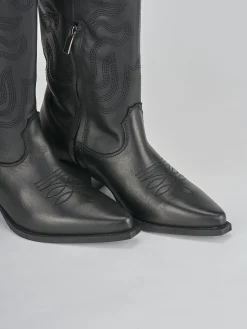 Stivale tacco 4 cm nero pelle