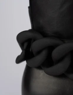 Stivale tacco 2 cm nero pelle