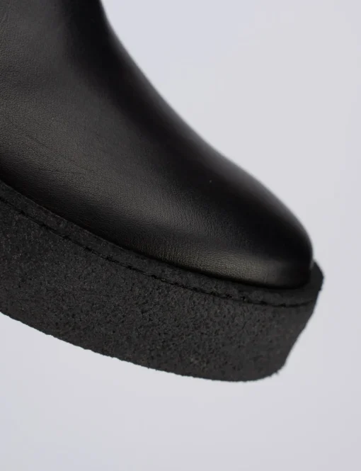 Stivale tacco 1 cm nero pelle