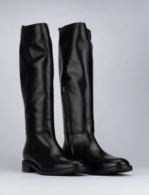 Stivale tacco 2 cm nero pelle