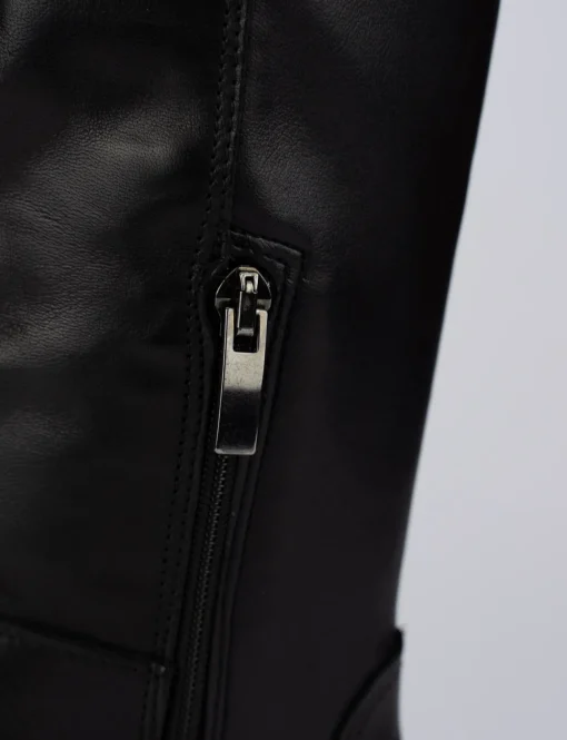 Stivale tacco 1 cm nero pelle