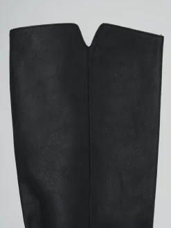 Stivale tacco 2 cm nero pelle