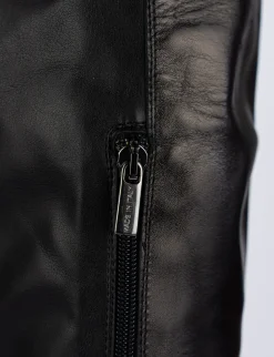 Stivale tacco 2 cm nero pelle