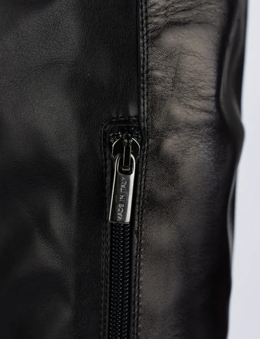 Stivale tacco 2 cm nero pelle