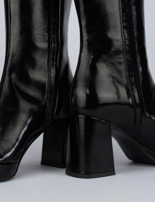 Stivale tacco 8 cm nero pelle