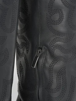 Stivale tacco 4 cm nero pelle