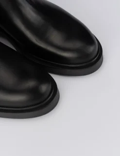 Stivale tacco 1 cm nero pelle