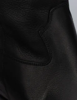 Stivale tacco 2 cm nero pelle