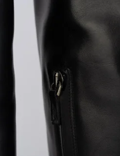 Stivale tacco 2 cm nero pelle