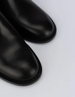 Stivale tacco 1 cm nero pelle