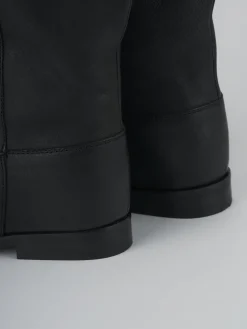 Stivale tacco 2 cm nero pelle