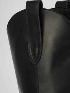 Stivale tacco 2 cm nero pelle