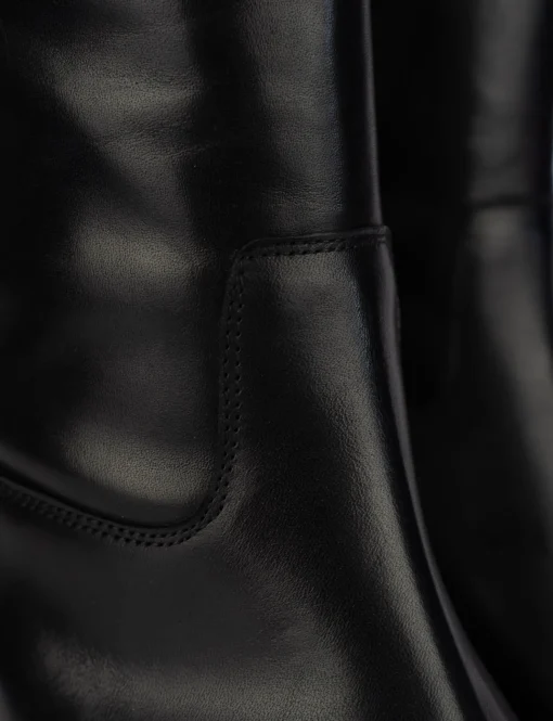 Stivale tacco 5 cm nero pelle