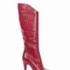 stivale tacco 10 cm rosso