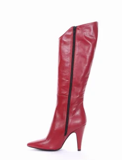 stivale tacco 10 cm rosso