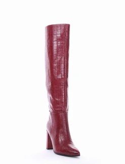 stivale tacco 8 cm rosso