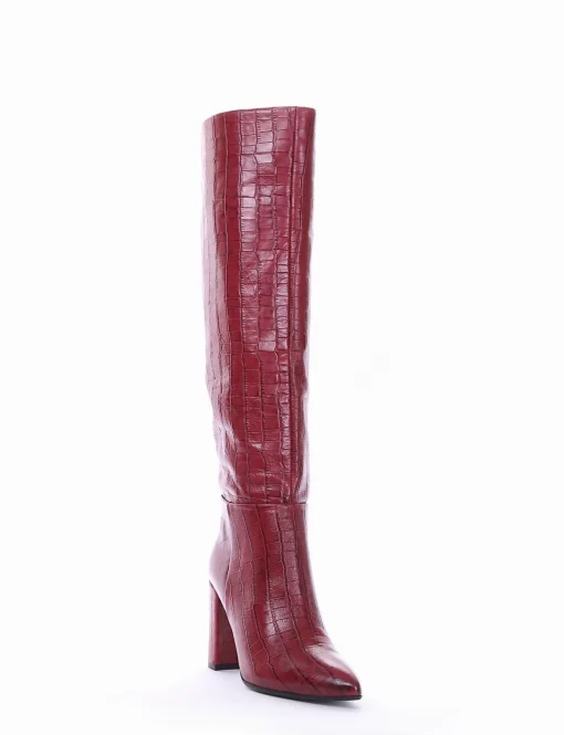 stivale tacco 8 cm rosso