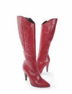 stivale tacco 10 cm rosso
