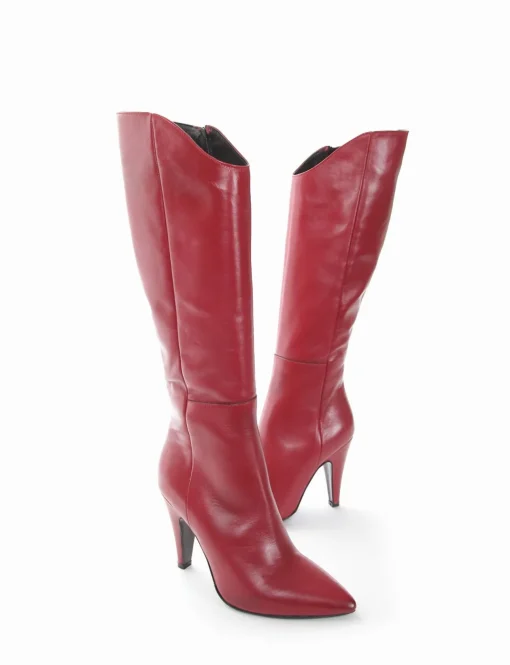 stivale tacco 10 cm rosso