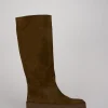 Stivale tacco 1 cm testa camoscio