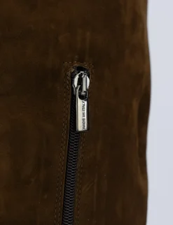 Stivale tacco 5 cm testa camoscio