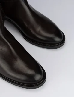 Stivale tacco 2 cm testa pelle