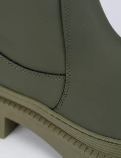 Stivale tacco 2 cm verde pelle