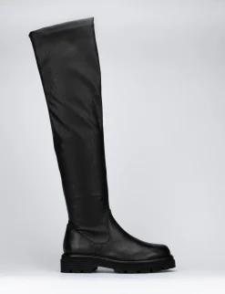 Stivale tacco 2cm nero pelle