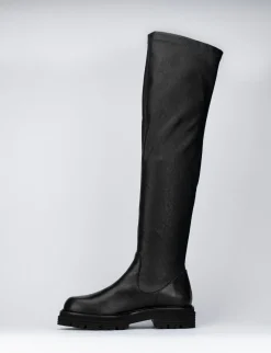 Stivale tacco 2cm nero pelle