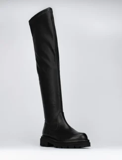 Stivale tacco 2cm nero pelle