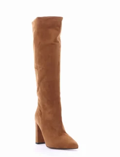 Stivale tacco 10cm cuoio