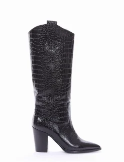 Stivale tacco 8cm nero