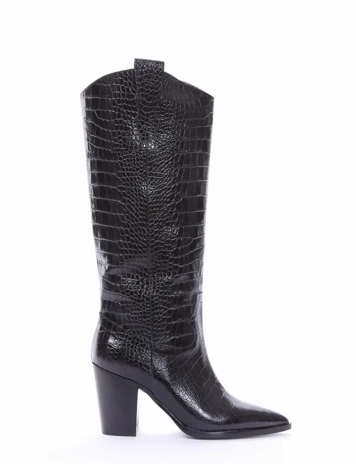 Stivale tacco 8cm nero