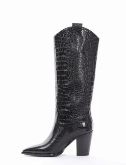 Stivale tacco 8cm nero