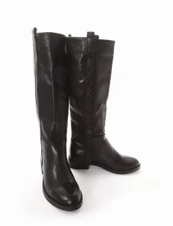 Stivale tacco 2cm nero