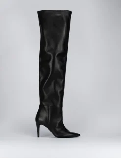 Stivale tacco 9cm nero pelle