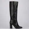 Stivale tacco 9cm nero pelle