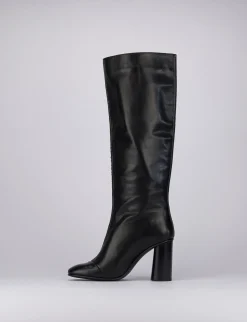 Stivale tacco 9cm nero pelle